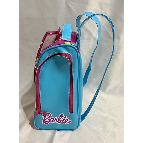 Mattel Barbie Purse Bag Kids Backpack Yellow Dog Carrier Blue Pink Vinyl - Picture 2 of 9